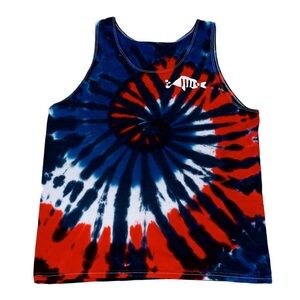 Vibrant Tie-Dye Tank Top with Fish Design